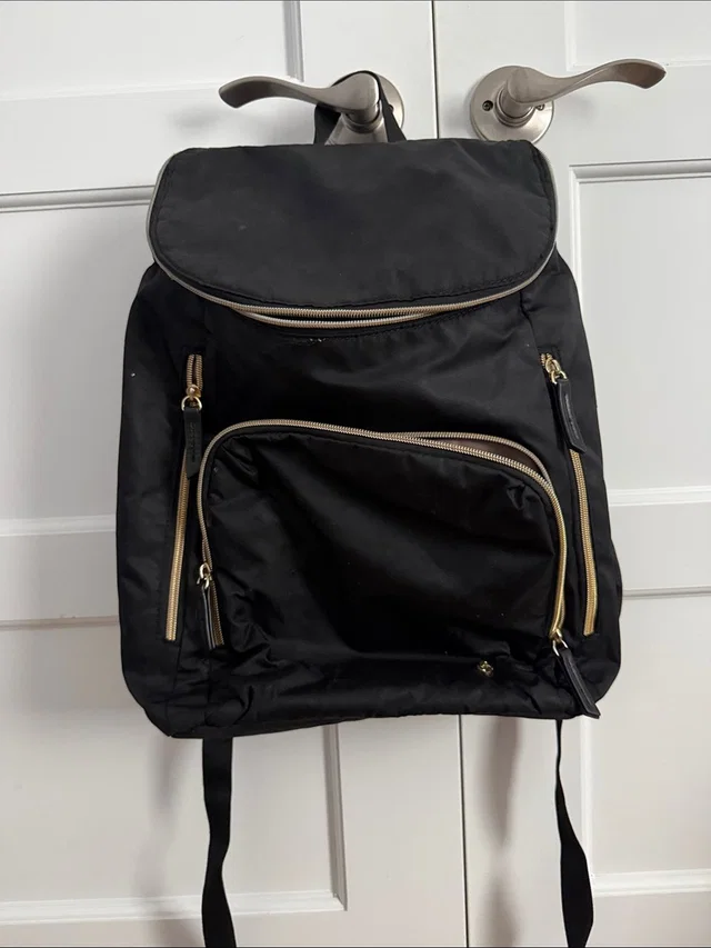 Black Samsonite Backpack, Gold Hardware, Used in gold|black Nylon from Poshmark