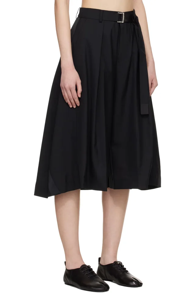 sacai Black Suiting Shorts, photo 2 of 4 from SSENSE