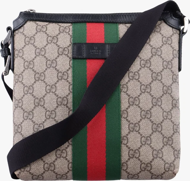 Gucci Web GG Supreme Messenger Beige Multicolor in Beige from The Reluxe