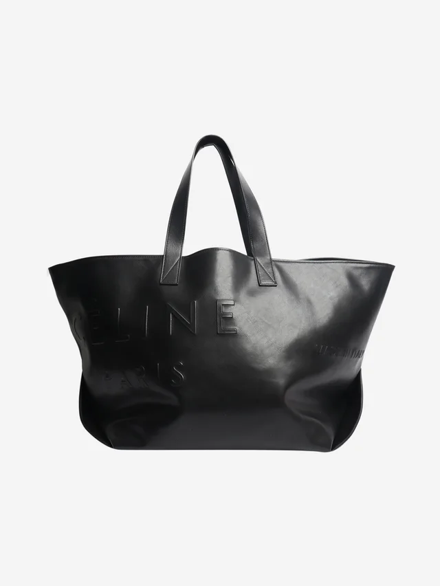 Celine Black large Made In tote bag in Black Leather from Sign of the Times
