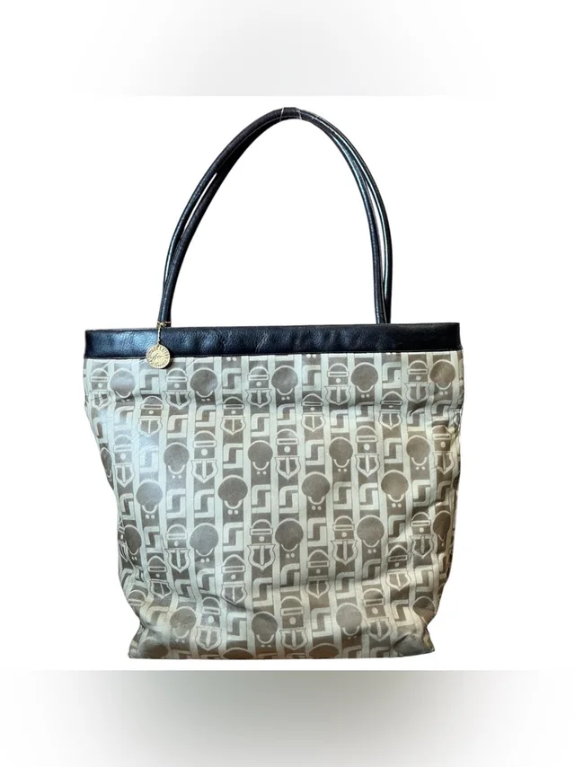 Vintage 1970's Judith Leiber Leather Buckle Printed Tote Bag in brown|red|neutral Leather from Poshmark, photo 1 of 1