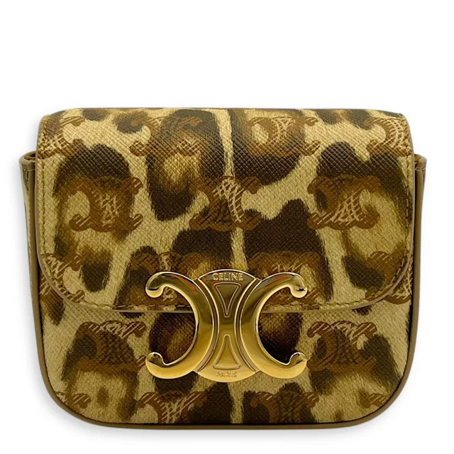 Celine Claude Mini Brown Crossbody Bag in Brown Coated canvas from Luxury Promise