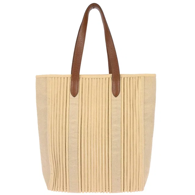 Hermès Beige Toile Denim Canelee Cabas Calicut Tote Bag in Beige Denim from AMORE Vintage Tokyo
