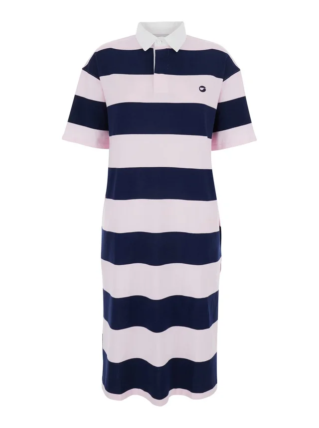 Coperni Multicolor Dress with All-Over Striped Motif and Embroidered Logo on Front in Cotton Woman in Multicolor 100% Organic Cotton, photo 2 of 6 from Gaudenzi Boutique