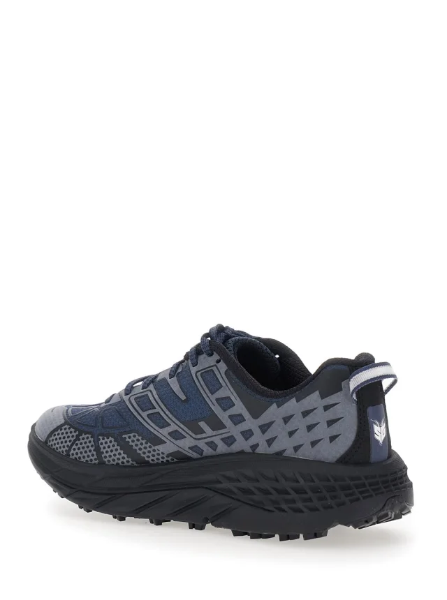 HOKA Sneaker 'U Speedgoat 2TS' Blue Low Top with Laces with Print and Lettering Logo on the Side in Tech Fabric Unisex in Blue, photo 3 of 6 from Gaudenzi Boutique