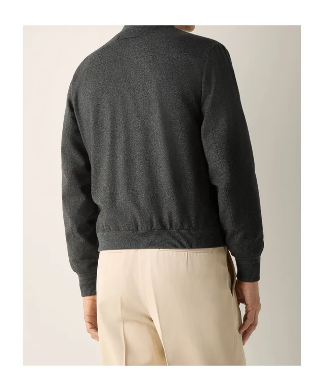 Zegna Dark Grey Multimelange Oasi Cashmere Elements Bomber, photo 6 of 6 from SENSER