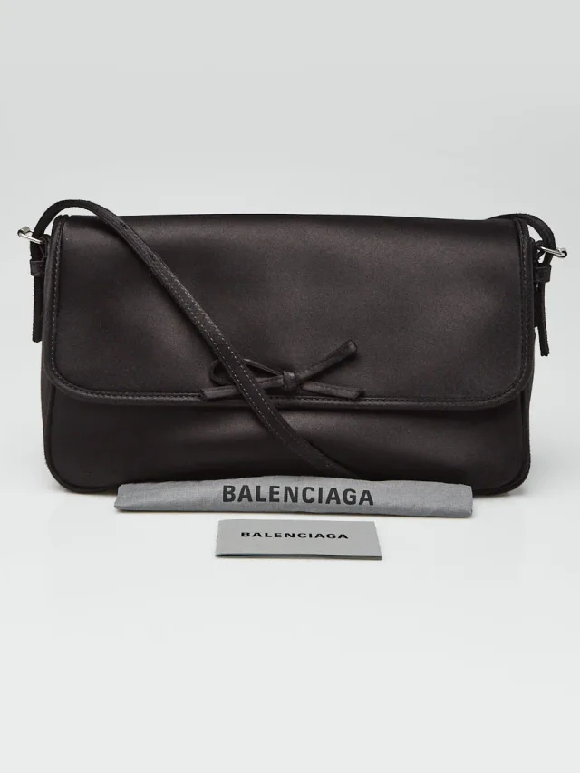 Balenciaga Black Satin Leopalda Pochette Bag in Black Satin from Yoogis, photo 10 of 10