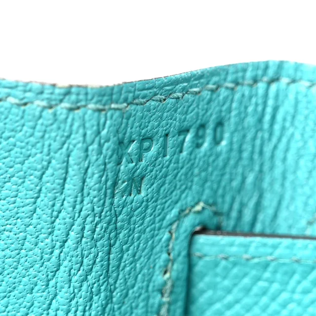 Hermès Epsom Kelly Sellier 32 Bleu Paon in Blue Epsom leather from FASHIONPHILE, photo 7 of 13
