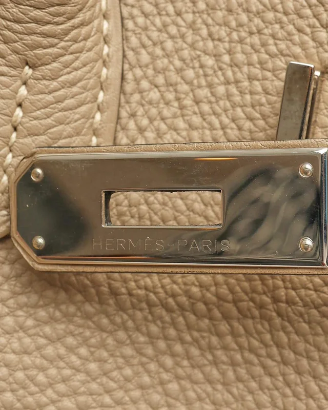 Hermès Birkin 35 Gris Tourterelle Togo Bag in Grey Togo leather from A Retro Tale, photo 8 of 12