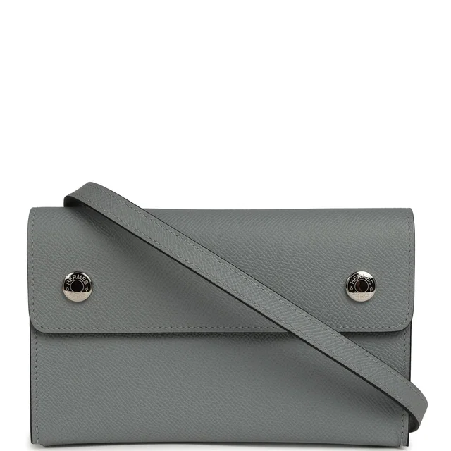 Hermès Hermesnap Wallet Gris Pantin Epsom Palladium Hardware in Grey Epsom leather from Madison Avenue Couture