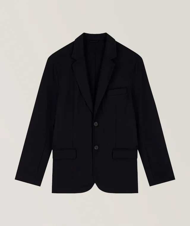 Emporio Armani Armure Waffle-Effect Sport Jacket in Black 38% viscose, 28% polyamide, 24% polyester, 10% elastane from Harry Rosen, photo 1 of 1