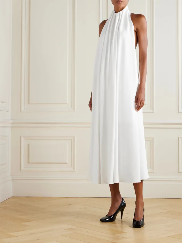 GIVENCHY Open-back draped cady halterneck maxi dress in White, photo 2 of 2 from NET-A-PORTER (Canada)