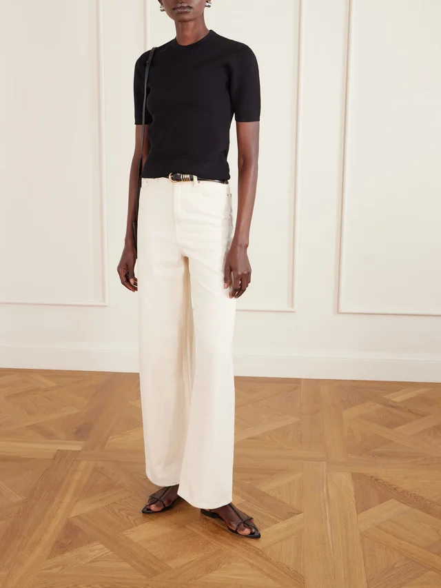 TOTEME Knitted T-shirt in Black, photo 2 of 2 from NET-A-PORTER (Canada)
