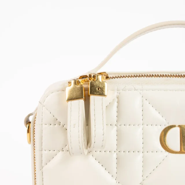 Dior White Macrocannage Calfskin Caro Box Bag in White Calfskin from Labellov, photo 7 of 7