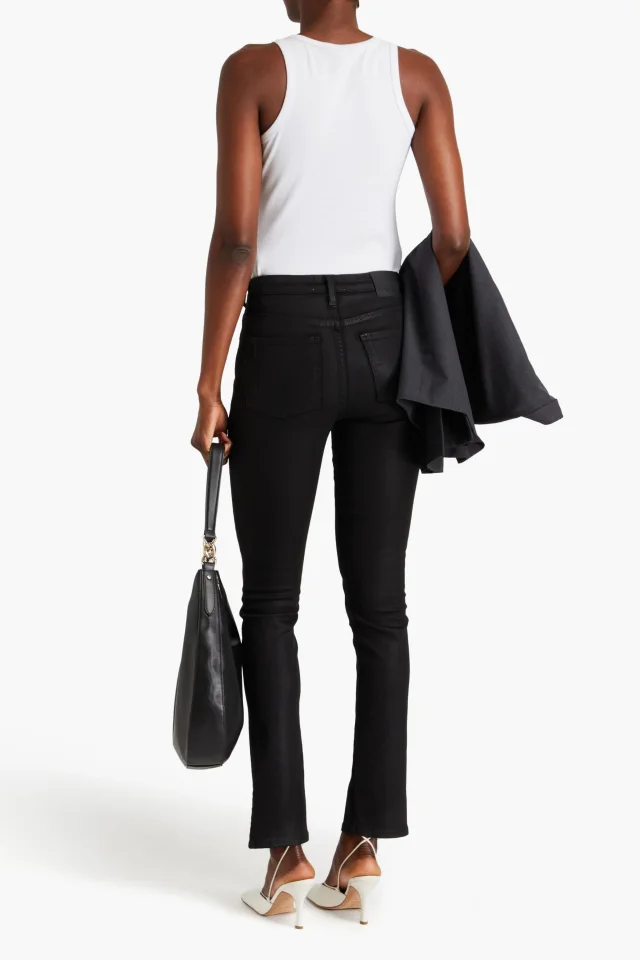 Derek Lam 10 Crosby Coated High-Rise Skinny Jeans in Black, photo 3 of 4 from THE OUTNET