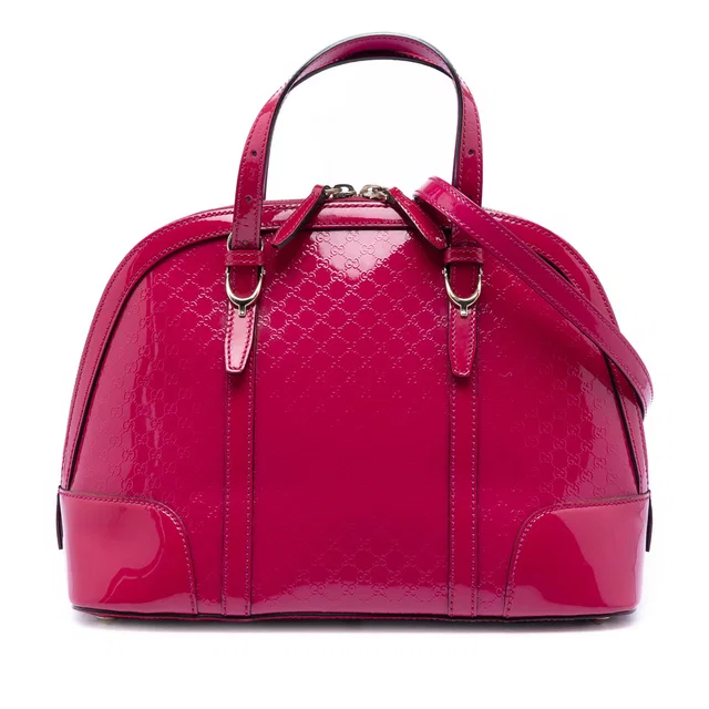 Pink Gucci Small Microguccissima Patent Nice Dome Satchel in Pink Patent leather from Designer Revival, photo 1 of 1