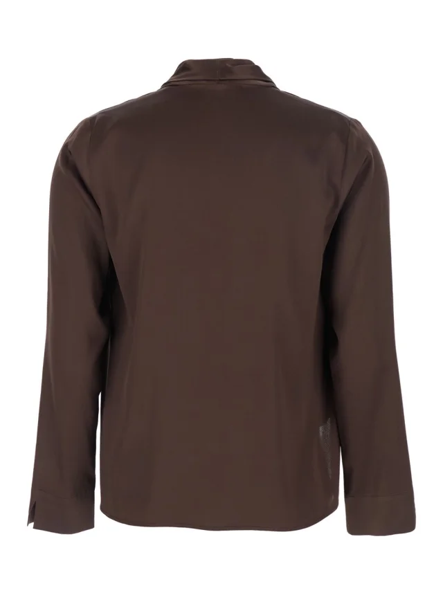 Leplain V-Neck Dress in Viscose Blend Brown Women in Brown, photo 3 of 6 from Gaudenzi Boutique
