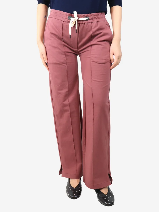 Brunello Cucinelli Plum elasticated trousers - size S from Sign of the Times