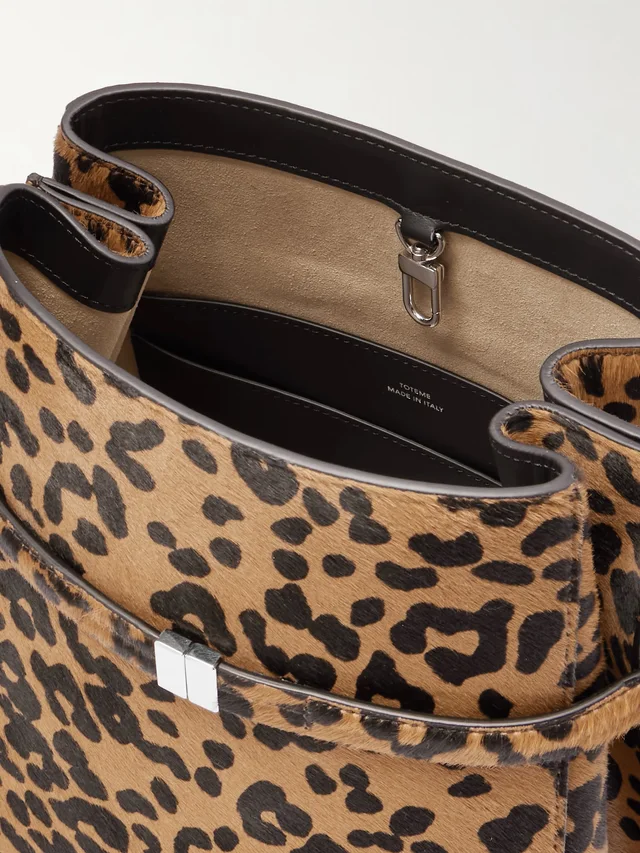 TOTEME Belted leopard-print cow hair tote - leopard print - One Size in 100% Leather, photo 5 of 5 from NET-A-PORTER (Canada)