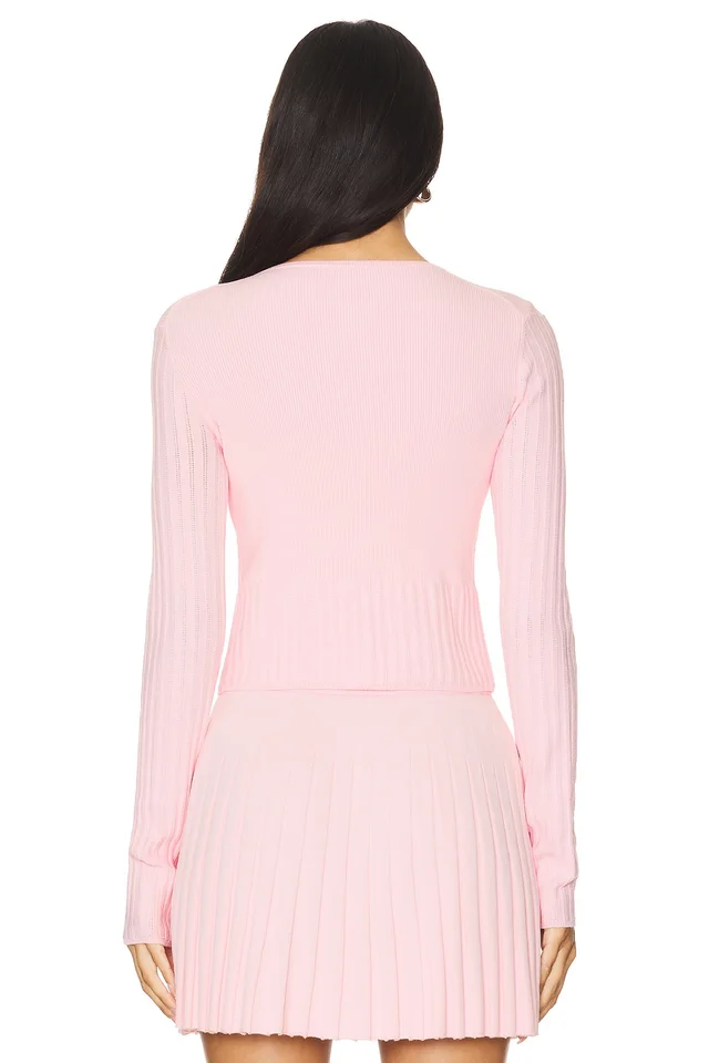 MAJORELLE Lenda Cardigan in Baby Pink, photo 4 of 5 from REVOLVE (Canada)