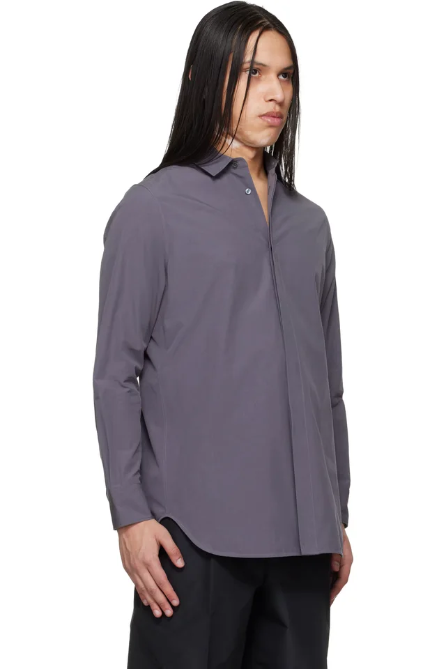 Jil Sander Gray Open Back Shirt, photo 2 of 2 from SSENSE