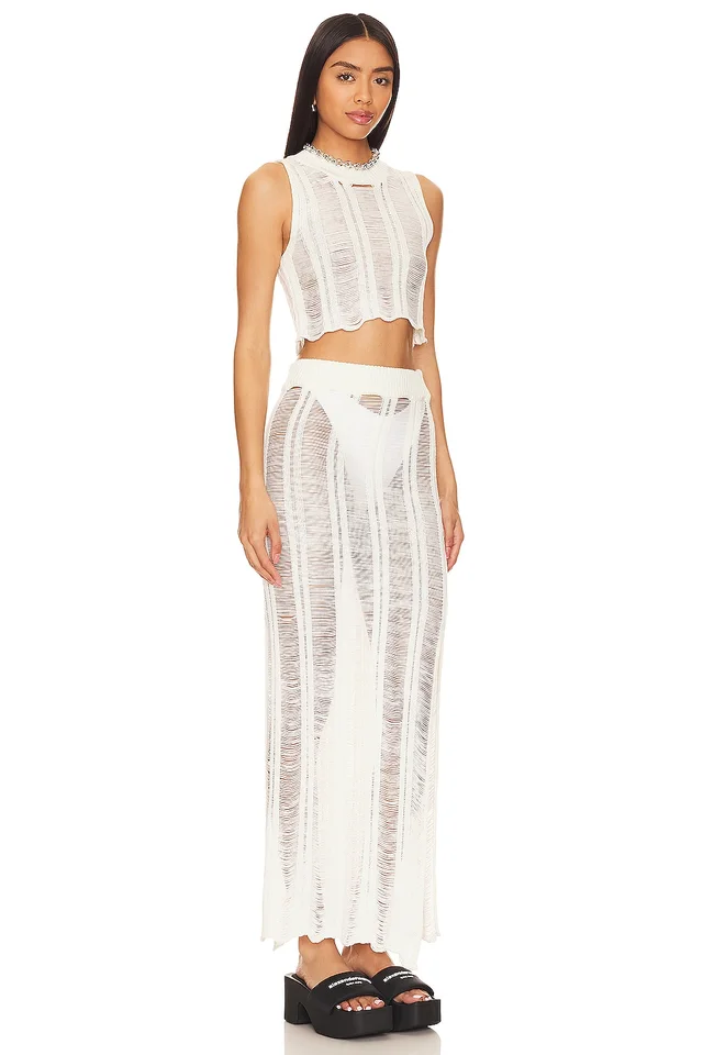 superdown Tayla Maxi Skirt Set in White, photo 2 of 4 from REVOLVE (Canada)
