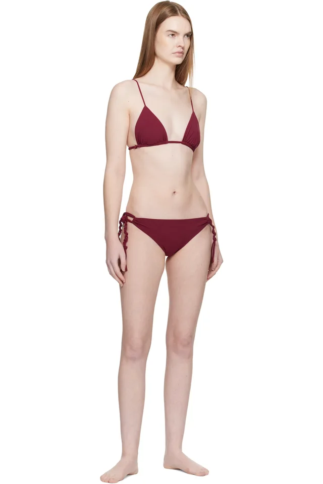 Jil Sander Red Jersey Tangle Bikini Top, photo 4 of 4 from SSENSE