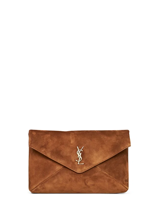 Saint Laurent Clutch — Camel Calfskin in Brown Calfskin from HEWI