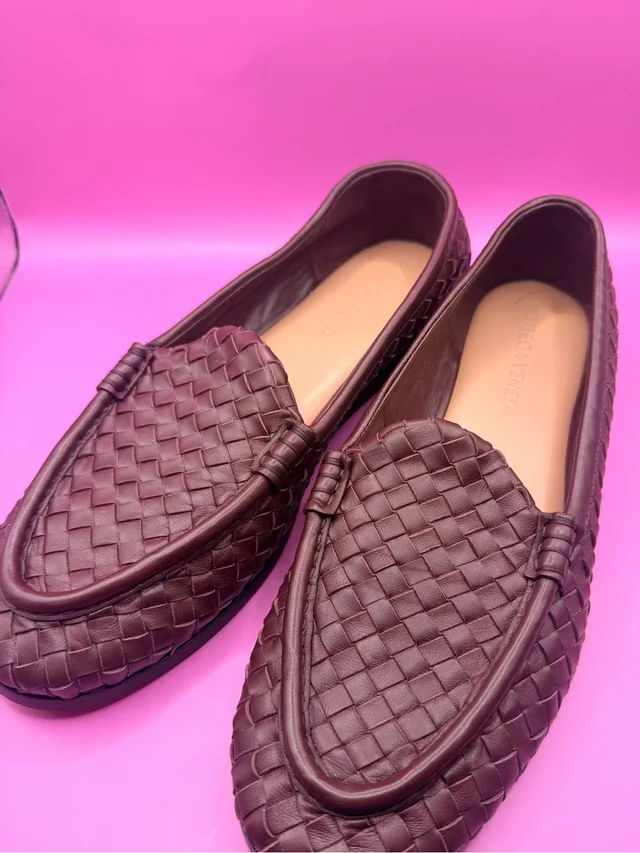 Women’s Bottega Veneta Woven Leather Loafers - Burgundy in brown|red Woven leather from Poshmark