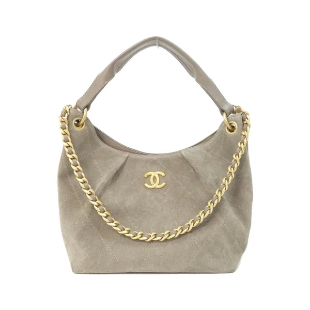 Chanel Shoulder Bag Gray in Grey Suede from The Reluxe