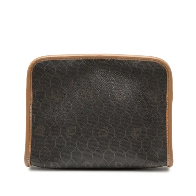 Black Dior Honeycomb Coated Canvas Pouch in Black Coated canvas from Designer Revival