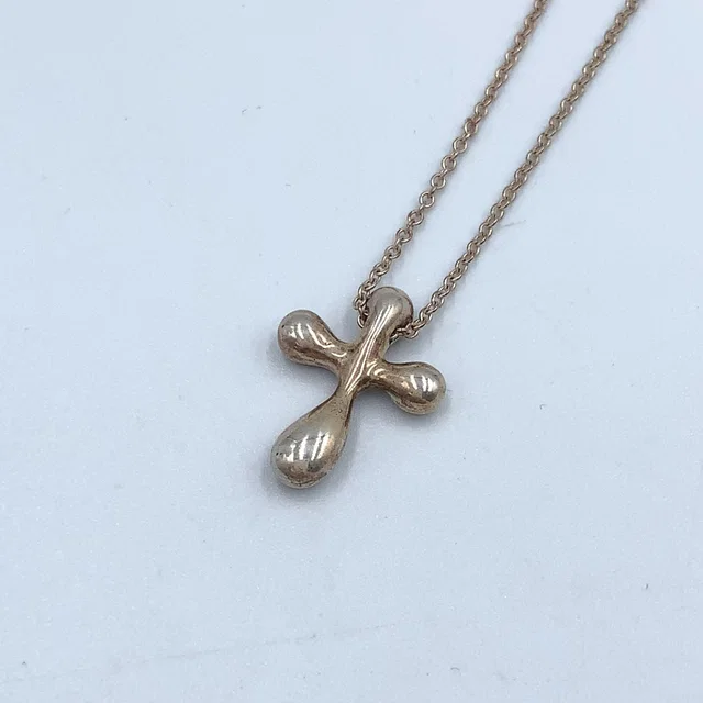 Tiffany & Co. Small Cross 925 Sterling Silver Necklace in Silver from The Reluxe