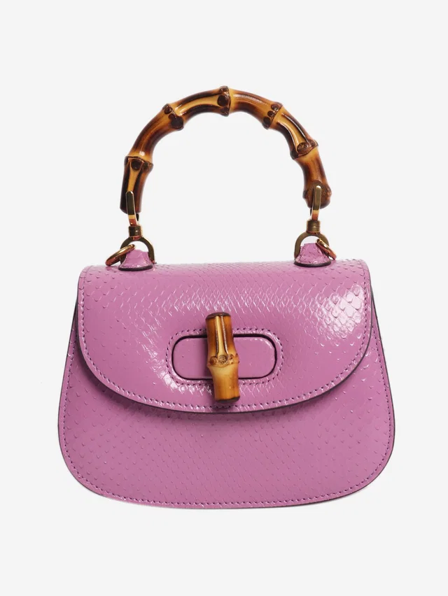 Gucci Purple bamboo handle leather bag in Purple Leather from Sign of the Times