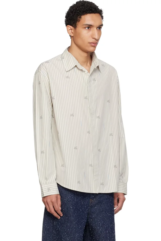 JACQUEMUS Beige 'The Simon long-sleeve' Shirt, photo 2 of 4 from SSENSE