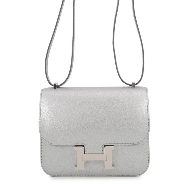 Hermès Constance3 Miroir Argent Chevre Shamqila Size Mini in Silver Goatskin from GALLERY RARE
