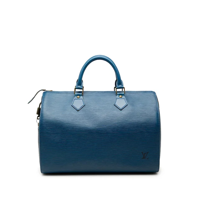 Blue Louis Vuitton Epi Speedy 30 Boston Bag in Blue Leather from Designer Revival