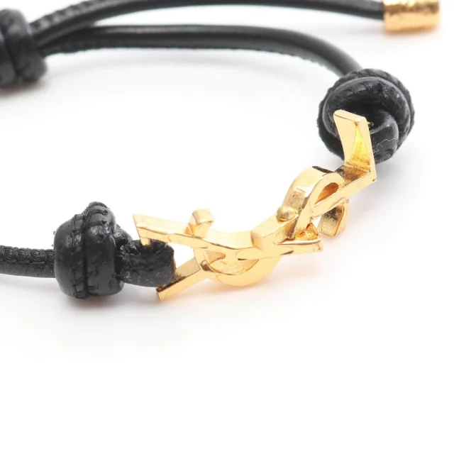 Saint Laurent Cassandra Bracelet in Gold Leather from LuxUness, photo 3 of 6