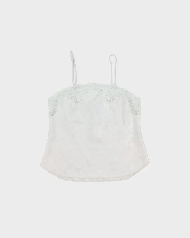 Vintage 1970s Christian Dior Union Made In USA Lace Trim Cami Top - S from Rokit Vintage