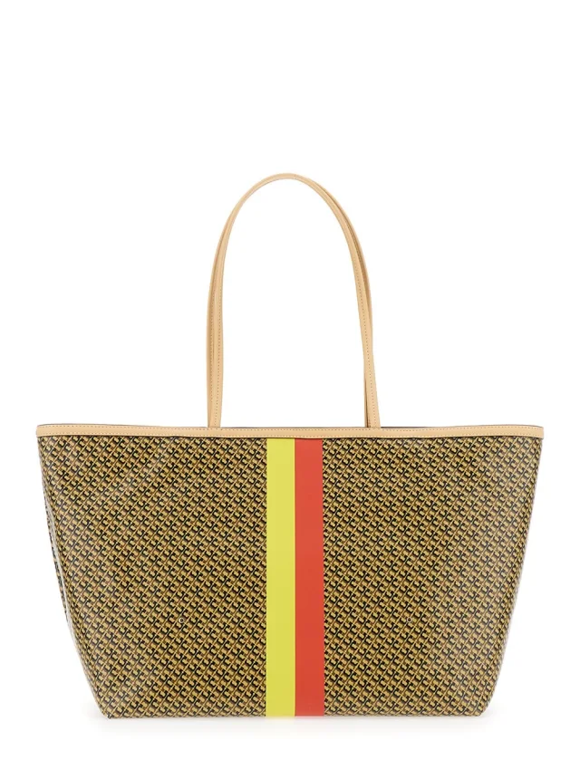 TORY BURCH 'The Racer' Multicolor Tote bag with All-Over Print and Stripes In Cotton Blend for Women in Multicolor 81% Cotton 19% Linen, photo 7 of 10 from Gaudenzi Boutique