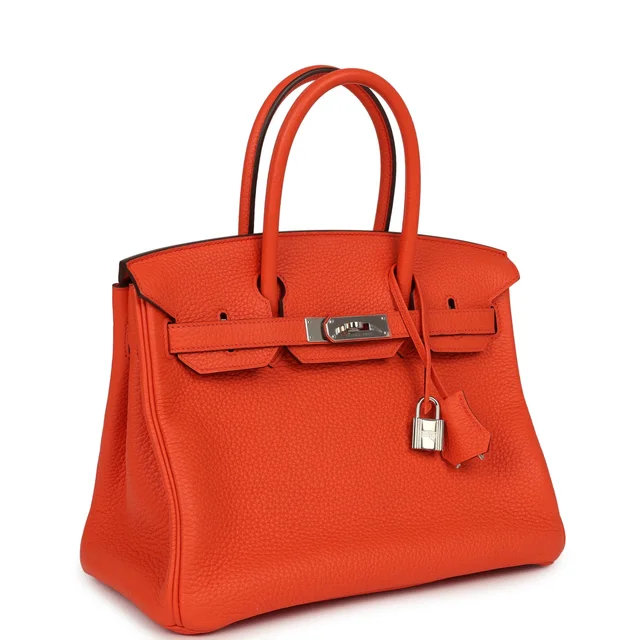 Hermès Birkin 30 Orange Poppy Clemence Palladium Hardware in Orange Clemence leather from Madison Avenue Couture, photo 2 of 2