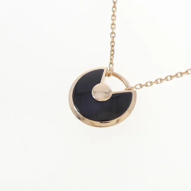 Cartier Amulette Au750 Pink Gold Diamond Onyx Necklace in Pink from LuxUness, photo 2 of 2
