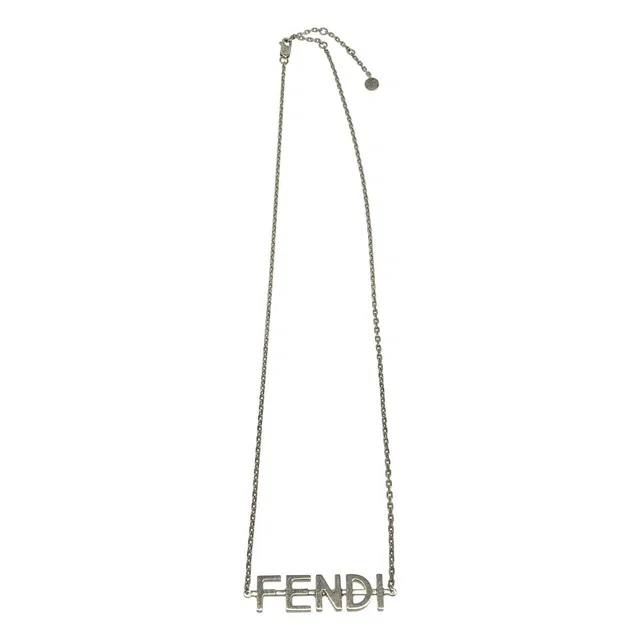 Fendi Logo Necklace Silver in Silver from The Reluxe