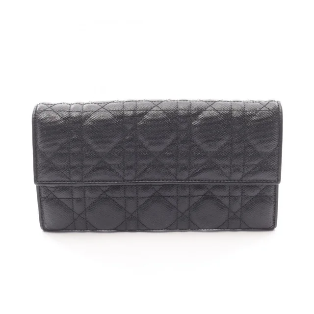 Dior Cannage Bi Fold Long Wallet Leather Black in black Leather from Poshmark