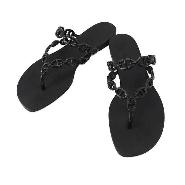 Hermès Sandals Island Rubber Shoes Black in Black from The Reluxe