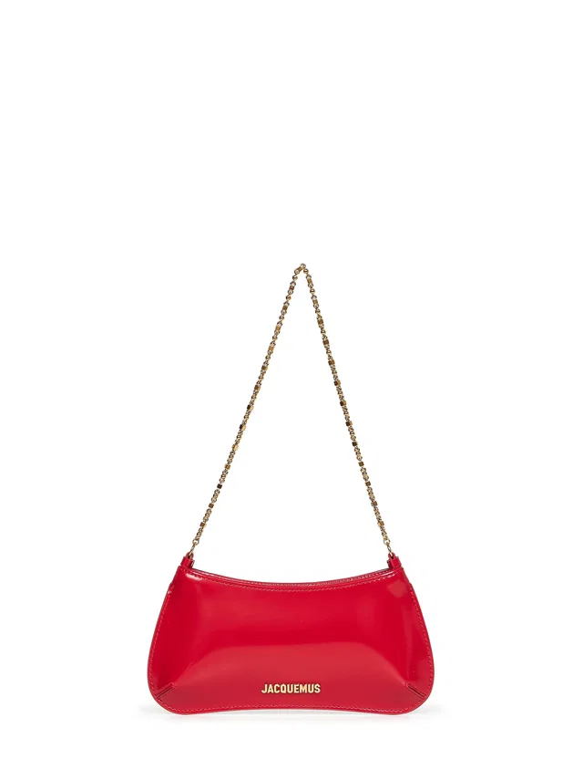 Jacquemus Bisou Chaine Shoulder Bag — Red Calf Leather in Red Calfskin from HEWI