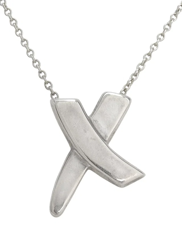 Tiffany & Co. 925 Paloma Picasso Graffiti X Necklace Silver in Silver from VINTAGE QOO TOKYO
