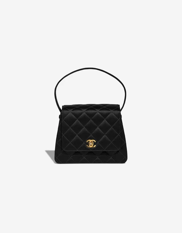 Chanel Timeless Handle Mini Satin Black in Black Satin from SACLÀB