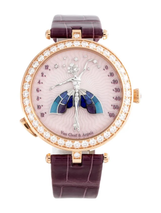Van Cleef & Arpels Lady Arpels Ballerine Enchantée Or Rose Watch in multicolor Crocodile from The RealReal
