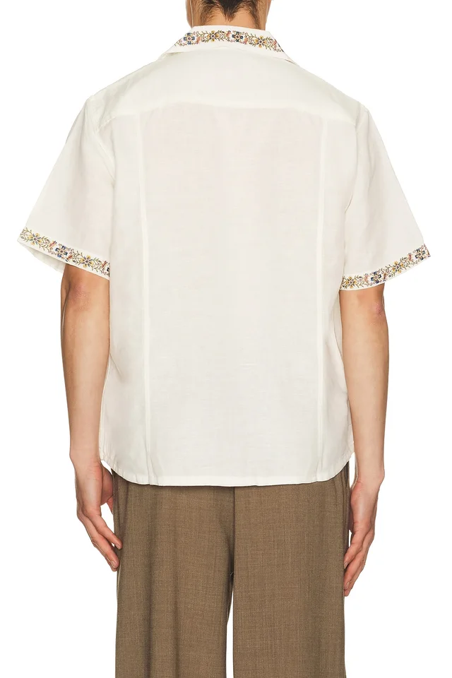 Corridor Harmony Embroidered Short Sleeve Shirt in White, photo 2 of 5 from REVOLVE (Canada)