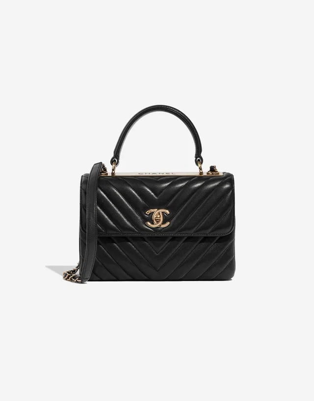Chanel Trendy CC Medium Lamb Black in Black Lambskin from SACLÀB